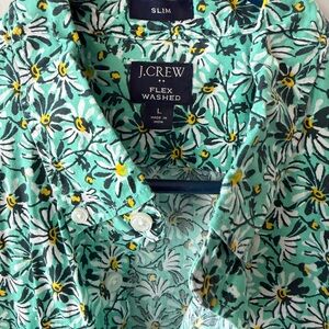 J. Crew Mint Green Floral Button-Down Shirt